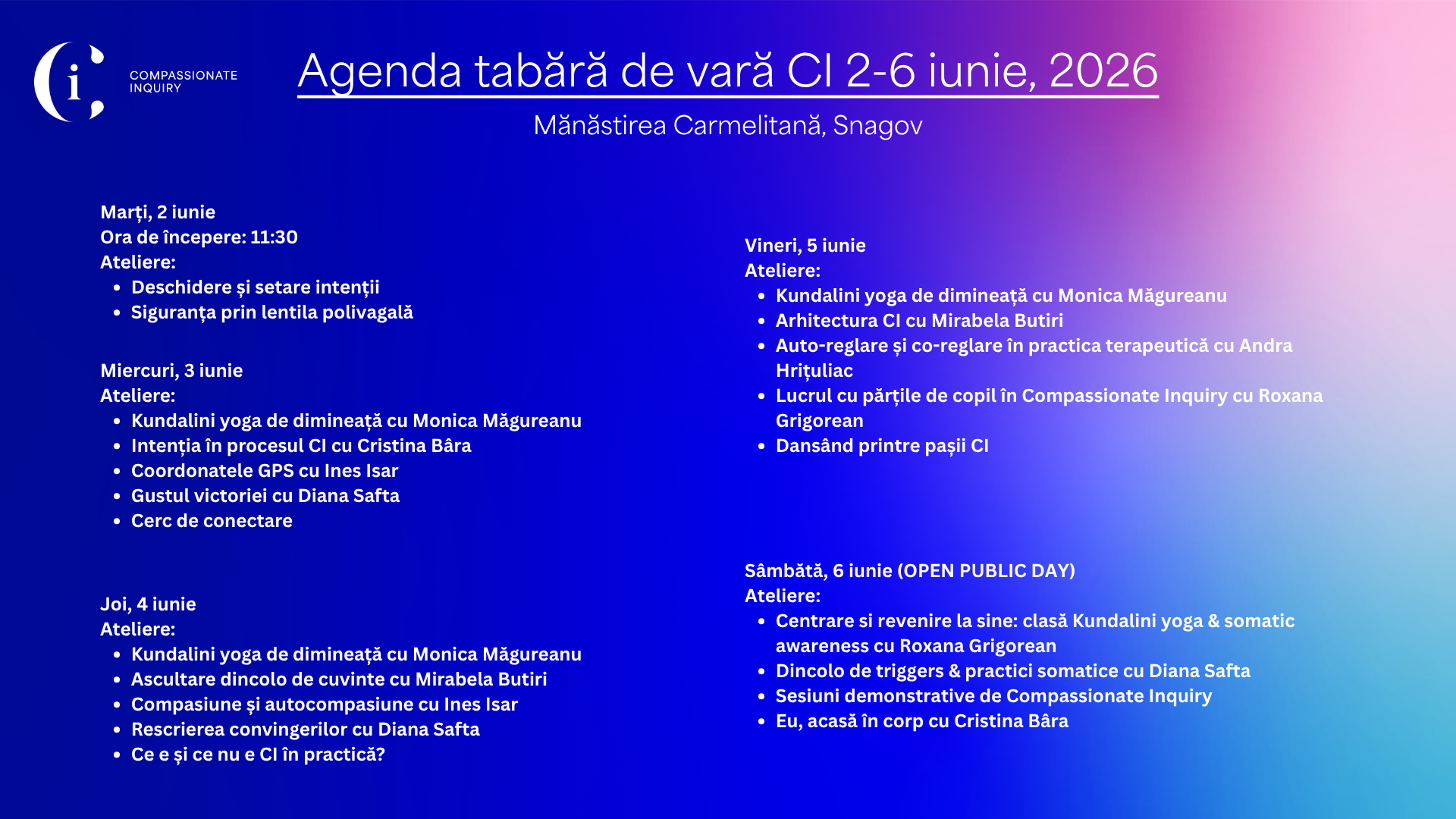 Agenda tabara de vara